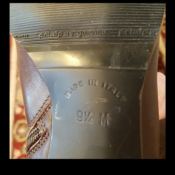 Eddie Bauer made in Italy 9.5 Calf high Boot Heel Zipper pretty Brown Leather - Picture 8 of 14